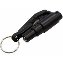 Safety Keychain, Glass Breaker, Belt Cutter, Easy and Quick to Use in Cars (Black)