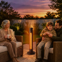 Outsunny 2000 W Electric Infrared Patio Heater with Oscillation, Black