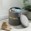 (LIGHT GREY, Polyester) Velvet-Finish Storage Ottoman - Light Grey 6