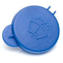 Windshield fluid reservoir cap, compatible with Ford Fiesta 01-08 and Fusion 02-12, in plastic, blue.