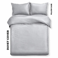(Silver, Pack of 4 Pillowcases) 3 Piece Duvet Cover Set with 2 Pillowcases Ideal for UK Modern Bedrooms Fade Resistant Breathable