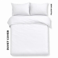 (White, Double (200 x 200cm)) 3 Piece Duvet Cover Set with 2 Pillowcases Ideal for UK Modern Bedrooms Fade Resistant Breathable