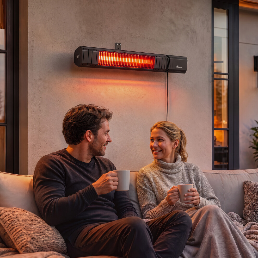 Outsunny 2000 W Electric Infrared Patio Heater, Ip65 Garden Heater, Black
