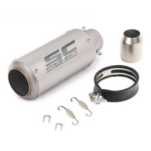 Peysaitr 38x51mm universal motorcycle silencer in metal, easy installation.