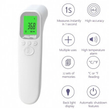 SEIGNEER Stirnthermometer, Stirnmessung, Farbcodeanzeige, LCD-Display, Fieberalarm, Speicherfunktion