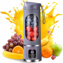 Draagbare elektrische citruspers - 12 messen met digitaal display, 3 standen, eenvoudig schoon te maken, paars
