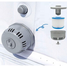 Pool filter cartridge holder, for InteX lay-z-spa VII, InteX VI, Coleman SaluSpa, outdoor pool accessories