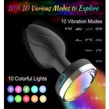Vibrations-Analplug/Dildo – Schwarz – 10 Vibrationsmodi – Fernbedienung – Hypoallergenes Silikon