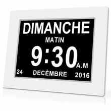 One Piece 7-inch digital calendar clock with date and time, Alzheimer's clock for parents, medication reminder
