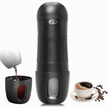 Machine à café électrique portable miniature à capsules, compatible avec le café moulu, chauffe instantanée, 180 ml, noire