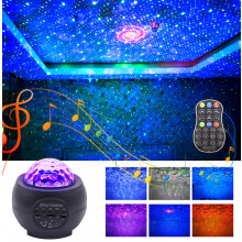 Galaxy Ocean Wave Star Projector Nočné svetlo Bluetooth reproduktor Diaľkové ovládanie Ambientná lampa pre spálňu Stropná dekorácia