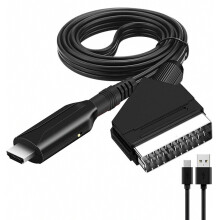 SCART-zu-HDMI-1080p-Adapter mit Kabel – 2 Anschlüsse, 5V/1A-Netzteil