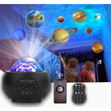 LED nočné svetlo s projektorom hviezd, rotujúci projektor hviezdnej oblohy s 21 režimami, diaľkové ovládanie Bluetooth a časovač, proje