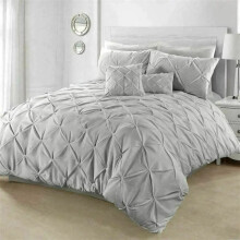 (Silver, 2 X Filled Cushion with Covers) 100% Polyester DUVET COVER SET BEDDING SETS Single DOUBLE KING SUPER KING
