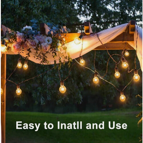 Solar Outdoor String Lights, 10+1 G40 LED Bulbs, IP44 Waterproof, with 4 Modes 2