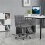 (Grey, PU Leather) PU Leather Office Chair, Grey, Adjustable Height 3