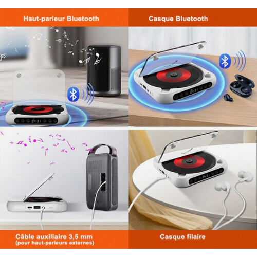 Συσκευή αναπαραγωγής CD Bluetooth - Μίνι φορητή συσκευή αναπαραγωγής CD, λεπτή κ 2