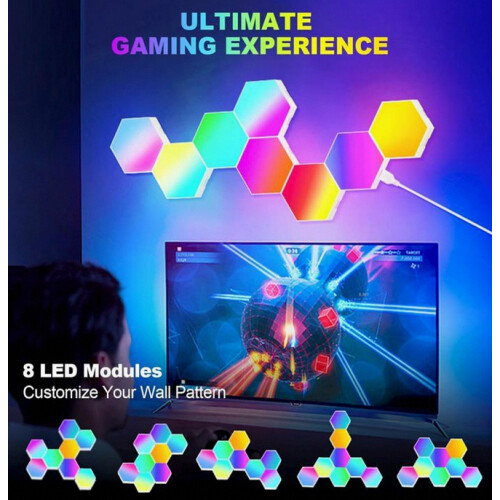 Λάμπα LED για παιχνίδια 8 τεμαχίων, Smart RGB, 16 εκατομμύρια χρώματα, έλεγχος εφα 2