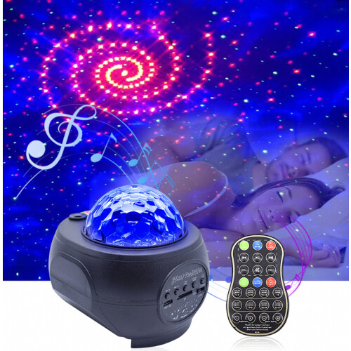 Galaxy Ocean Wave Star Projector Νυχτερινό φως Ηχείο Bluetooth Τηλεχειριστήριο Ambient Lamp για δ 2