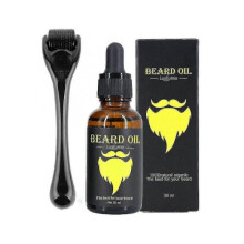 Beard Growth Kit, Beard Derma Roller 0.3mm, Beard Oil for Men Facial Hair Growth Promotes New and Old Hair Growth