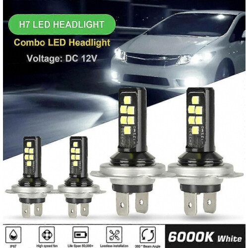 Κιτ προβολέων LED H7 4 λαμπτήρων, χαμηλής και μεγάλης σκάλας, 120W, 60.000 lm, εξαιρε 1