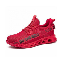(grey, 46) (44, red) Steel Toe Safety Shoes for Men Women Light Protective Work Sneaker Anti-puncture Work Shoes Unisex Coustruction Safety WorkBoots