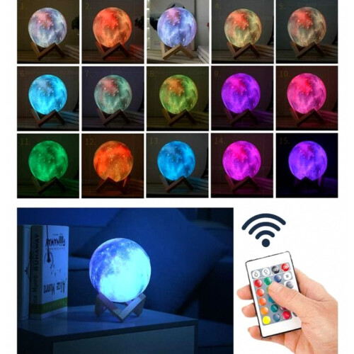 3D Φακός Φεγγαριού LED Νυχτερινό Φως - Επαναφορτιζόμενο USB - 16 Χρώματα - Χρισ 1