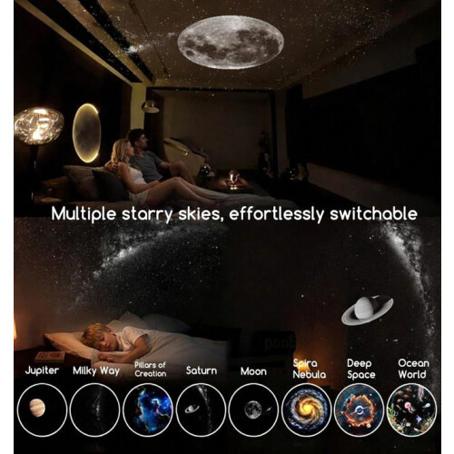 Projecteur Nuit Étoilée - Projecteur 2-en-1 - Veilleuse douce - Luminosité réglable - Commande tactile 1