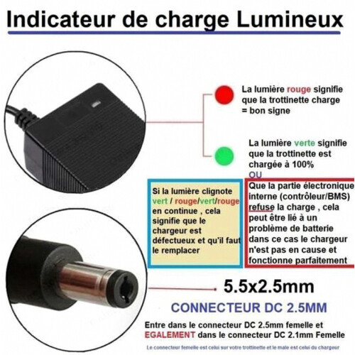 Φορτιστής για ηλεκτρικό σκούτερ Urbanglide 8 Plus - MIOLOE - 42v για μπαταρία 36v 1