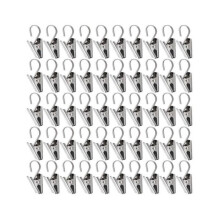 50 Pcs Stainless Steel Curtain Clips with Hook for Curtain Photos Home Decoration Outdoor Party Wir
