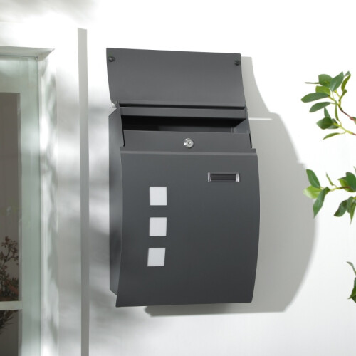 Outdoor Wall Mounted Post Box – Anthracite Grey 1