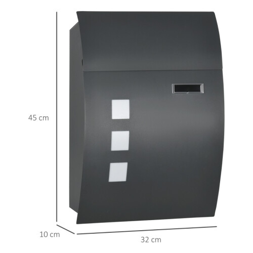 Outdoor Wall Mounted Post Box – Anthracite Grey 2