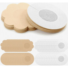 120 Pcs Pasties Nipple Covers for Women Disposable Nipple Petals No-Show Satin Nipples Stickers Nipples Tape Adhesive Petals Breast Pas