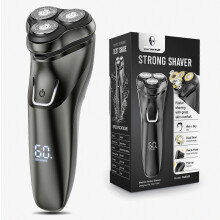 New R-12 Portable Rotary Dual Ring Electric Shaver, Waterproof Fast Charging Long