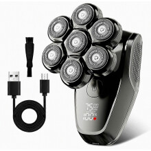 Electric Shaver for Men Waterproof Wet/Dry Cordless Rotary Razor USB Fast Charging Sensitive Skin A1 Black