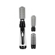 Hair Dryer Brush, 3-in-1 Rotating Round Hot Air Spin Brush Set , 2 Detachable Auto-Rotating Curling Brush