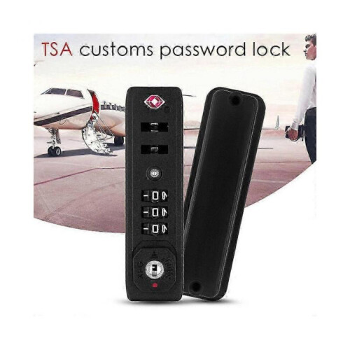 (black) (black) Weatherproof 3 Digit TSA007 Combination Lock - TSA Approved Security Code Lock for Travel & Customs 1