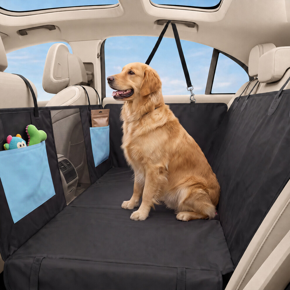 Pawhut Dog Car Seat Cover, Waterproof Dog Travel Hammock, Blue