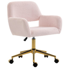 (Pink, Polyester) Faux Fur Rabbit Chair in Soft Light Pink