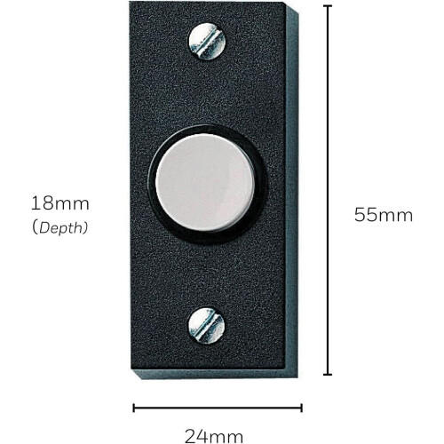 Honeywell Honeywell D824 Dimex Wired Door Bell Push Button - Black with White Button 2