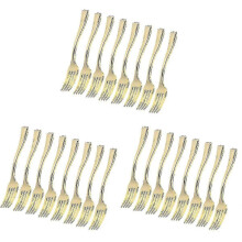 (72 pcs) Disposable Mini Forks 120 Pcs - Gold Plastic Party Supplies for Catering, Wedding, Dessert
