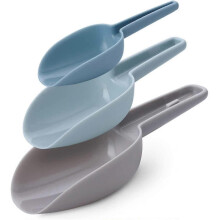 Plastic Kitchen Scoops Set - 3 Sizes Multi-Purpose Food Scoops for Baking, Popcorn, Flour