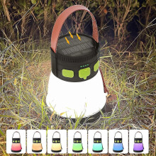 Solar Camping Light 7800mAH Rechargeable LED Lantern 1500 Lumens 8 Brightness Modes with RGB and Flashlight for Emergency Fishing