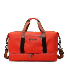 (Red) Men Women Business Travel Tote Large Capacity Waterproof Portable Luggage Handbag Gym Suitcase Anti-stain Duffle Crossbody Bag