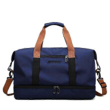 (deep blue) Men Women Business Travel Tote Large Capacity Waterproof Portable Luggage Handbag Gym Suitcase Anti-stain Duffle Crossbody Bag
