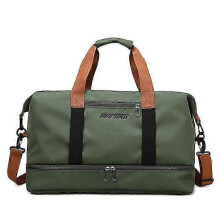 (Green) Men Women Business Travel Tote Large Capacity Waterproof Portable Luggage Handbag Gym Suitcase Anti-stain Duffle Crossbody Bag