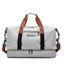 (Gray) Men Women Business Travel Tote Large Capacity Waterproof Portable Luggage Handbag Gym Suitcase Anti-stain Duffle Crossbody Bag