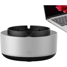 2 in 1 Ashtray with Air Purifier - Smart Electronic Air Freshener with Filter for Home, Car, Gray