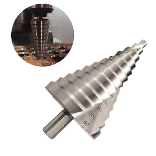 6-60mm Hss Step Drill Bit Spiral Conical Slot Countersink 12 Steps Zekai