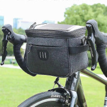 Waterproof Bike Handlebar Bag with Touchscreen Window, 5L Large Capacity Front Bicycle Bag for Phones & Essentials